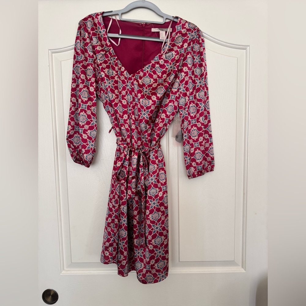 Elegant Red Patterned Dress